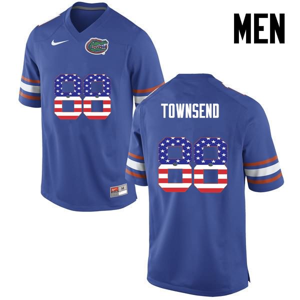 Men's NCAA Florida Gators Tommy Townsend #88 Stitched Authentic USA Flag Fashion Nike Blue College Football Jersey WBZ6865VQ